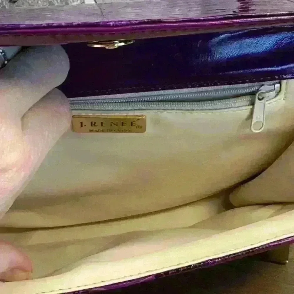 Purple Snake Skin Vintage Clutch / Crossbody Bag